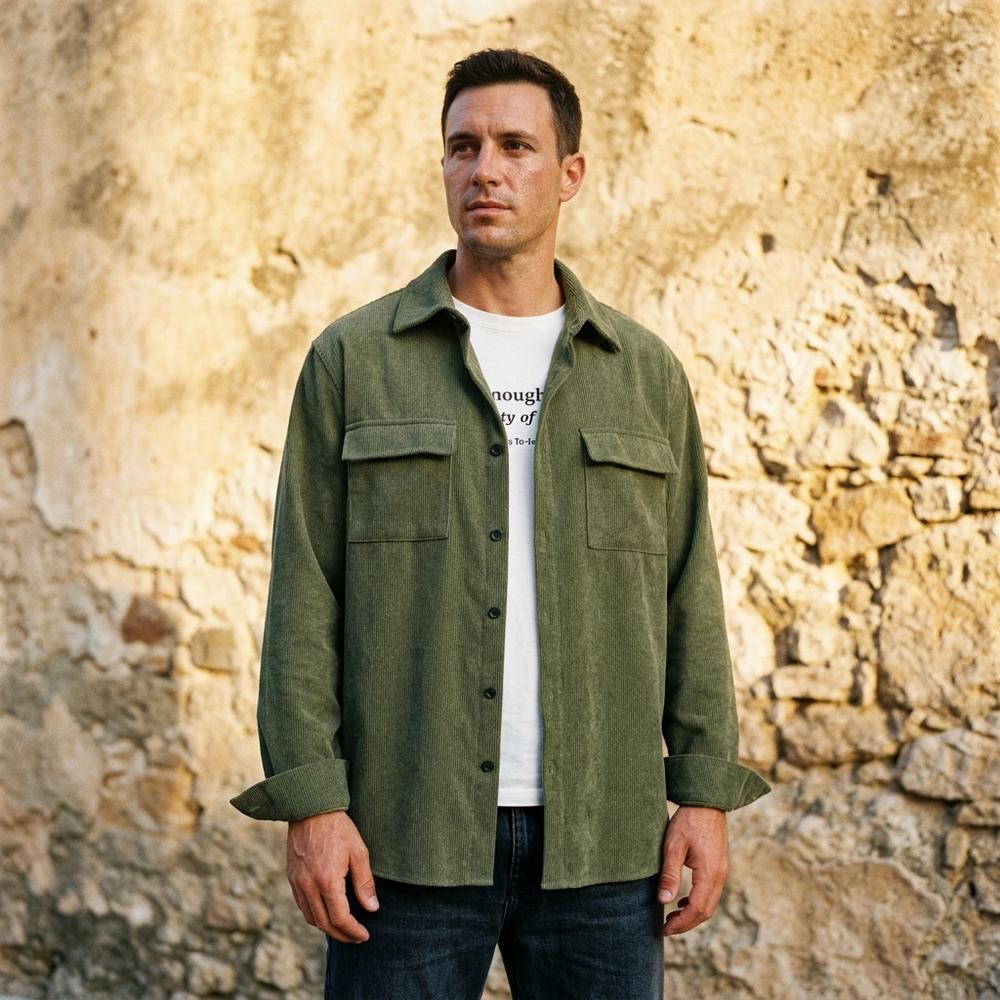 ExpressOutlet24 - Leven | Corduroy Two-Pocket Shirt Men