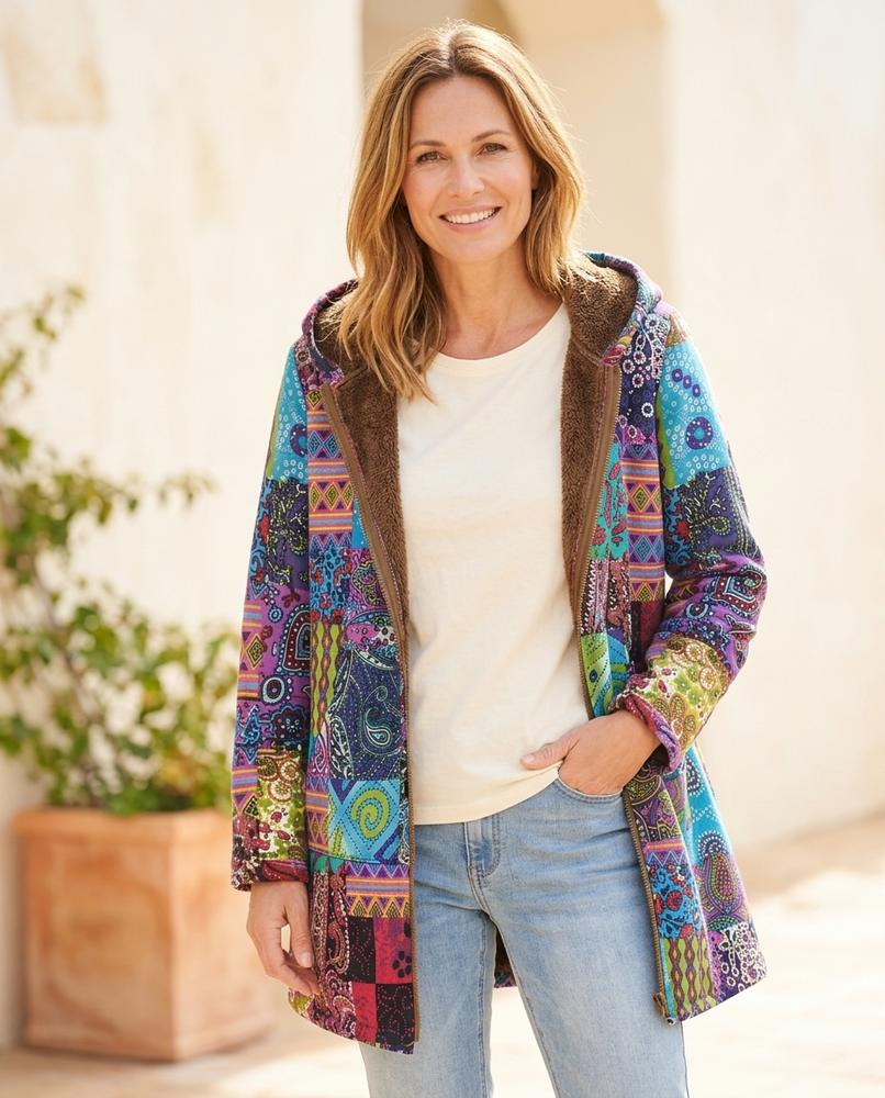 ExpressOutlet24 - Nedar | Patchwork Fleece-Lined Coat Women