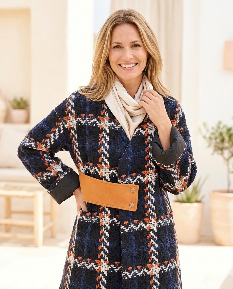 ExpressOutlet24 - Nosil | Plaid Textured Coat Women