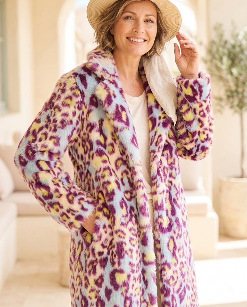 ExpressOutlet24 - Sasen | Patterned Faux Fur Coat Women