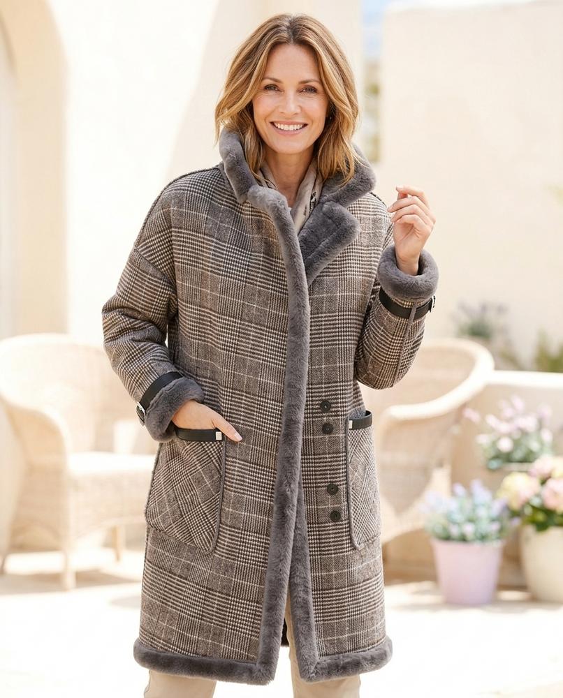 ExpressOutlet24 - Notor | Plaid Faux Fur-Lined Coat Women