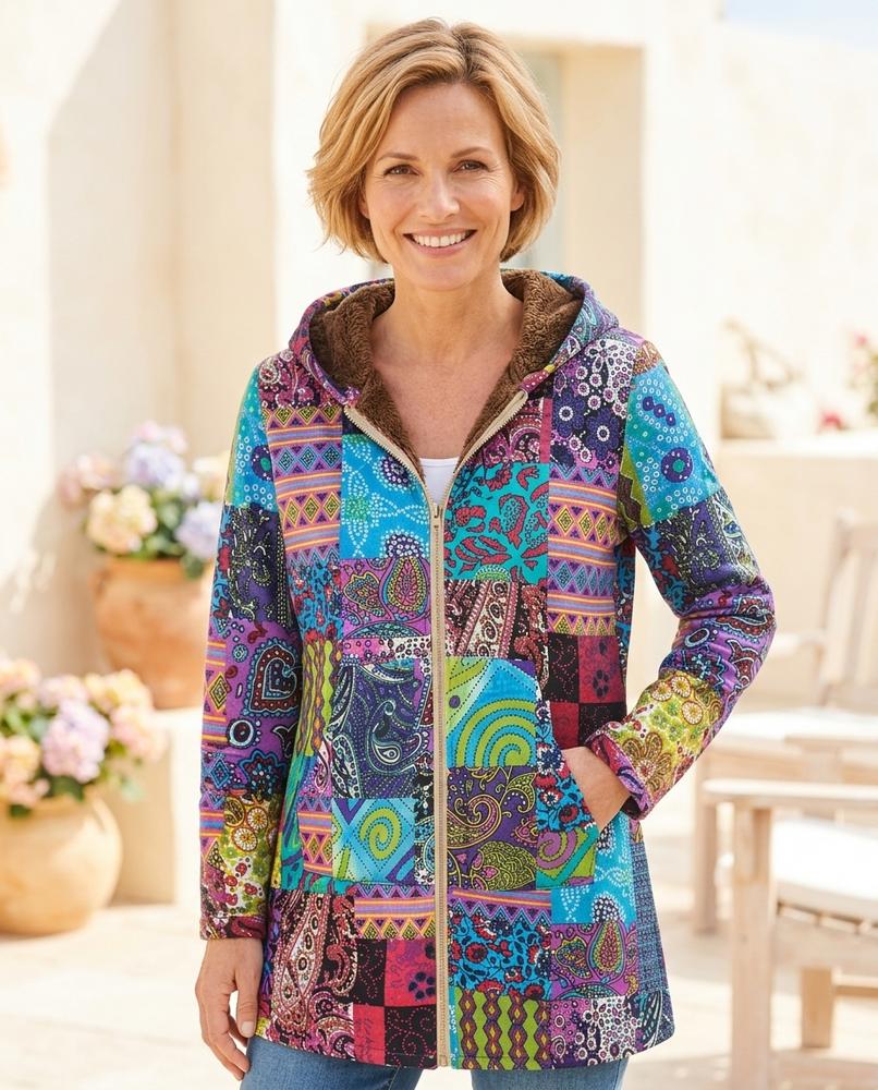 ExpressOutlet24 - Nikar | Patchwork Fleece-Lined Jacket Women