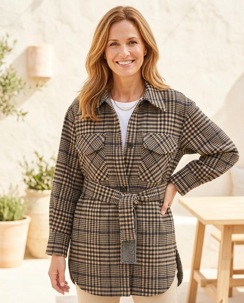 ExpressOutlet24 - Lolan | Checked Belted Jacket Women