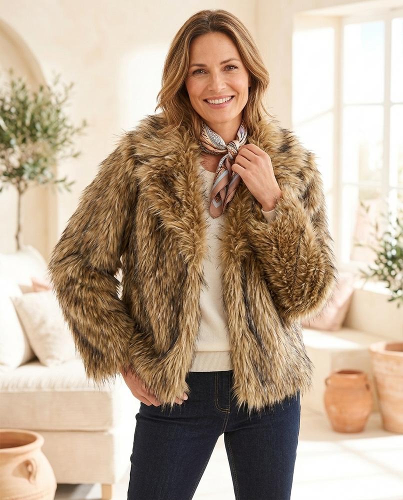 ExpressOutlet24 - Alser | Faux Fur Open-Front Jacket Women