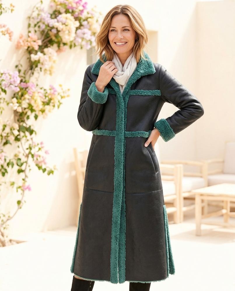 ExpressOutlet24 - Riven | Shearling-Trimmed Longline Coat Women