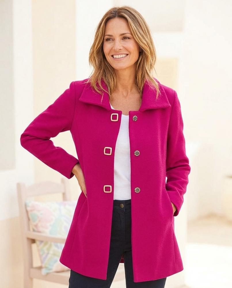 ExpressOutlet24 - Kaser | Single-Breasted Collared Coat Women