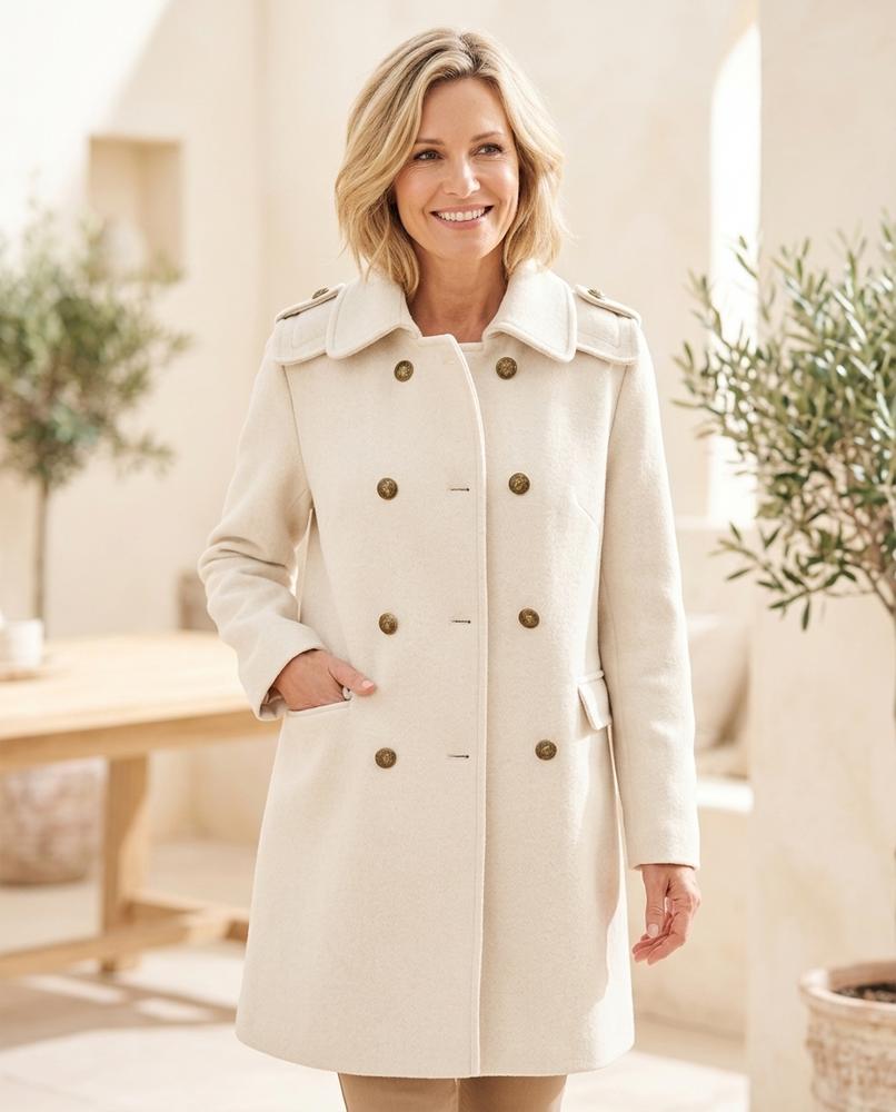 ExpressOutlet24 - Serel | Double-Breasted Notched-Lapel Coat Women