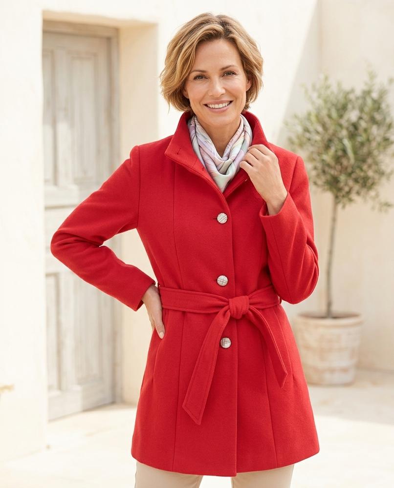 ExpressOutlet24 - Dasol | Funnel-Neck Belted Coat Women