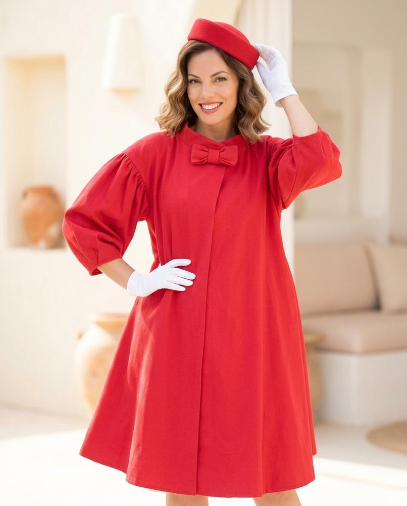 ExpressOutlet24 - Kevin | A-Line Bow-Collar Coat Women