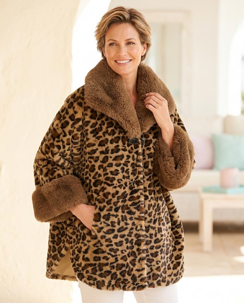 ExpressOutlet24 - Maken | Faux Fur Leopard Print Coat Women