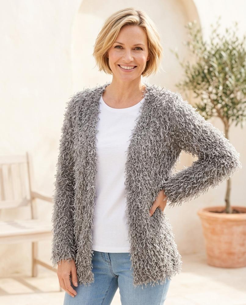 ExpressOutlet24 - Vasel | Shaggy Open-Front Knit Cardigan Women