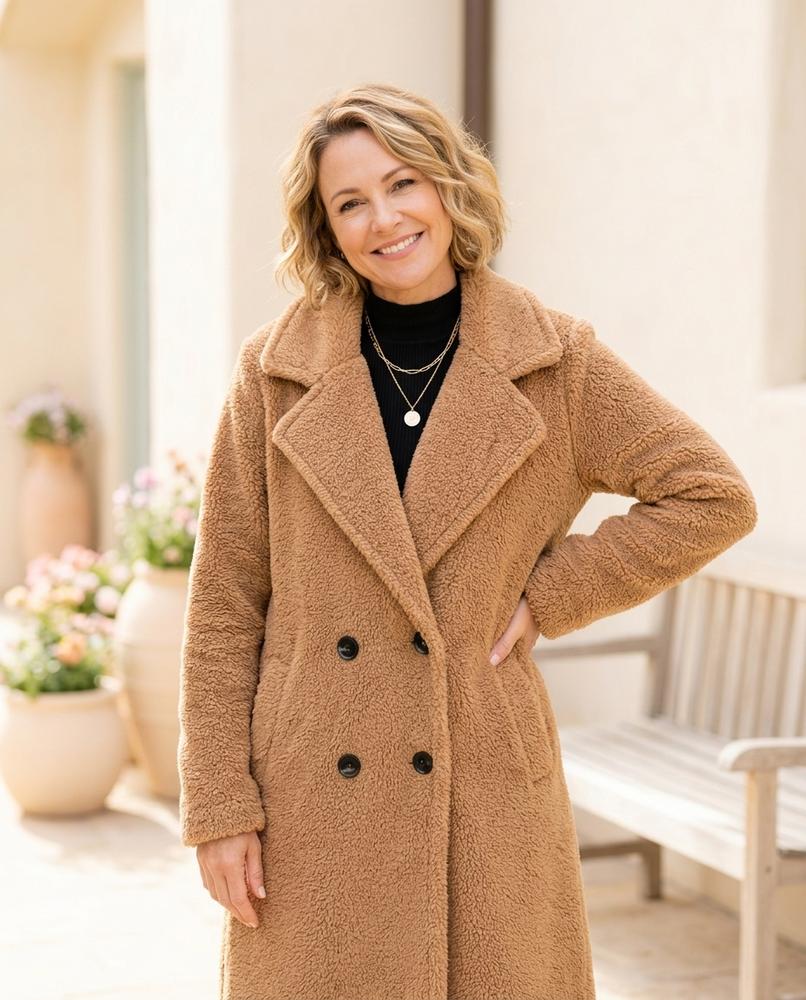 ExpressOutlet24 - Mimon | Fleece Single-Breasted Coat Women