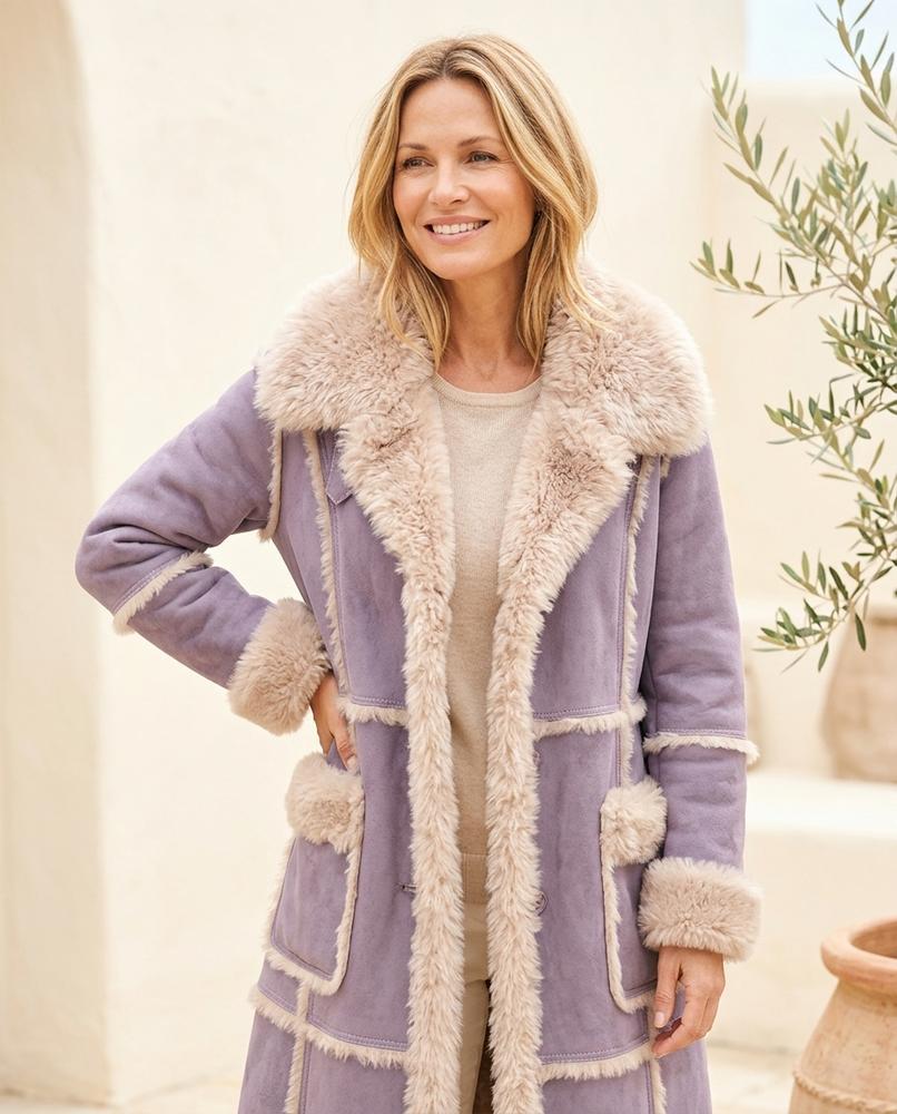ExpressOutlet24 - Kahal | Shearling-Style Button-Front Coat Women