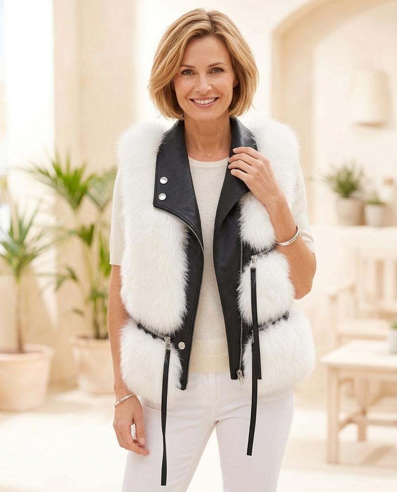 ExpressOutlet24 - Zalan | Faux Fur Asymmetric Vest Women