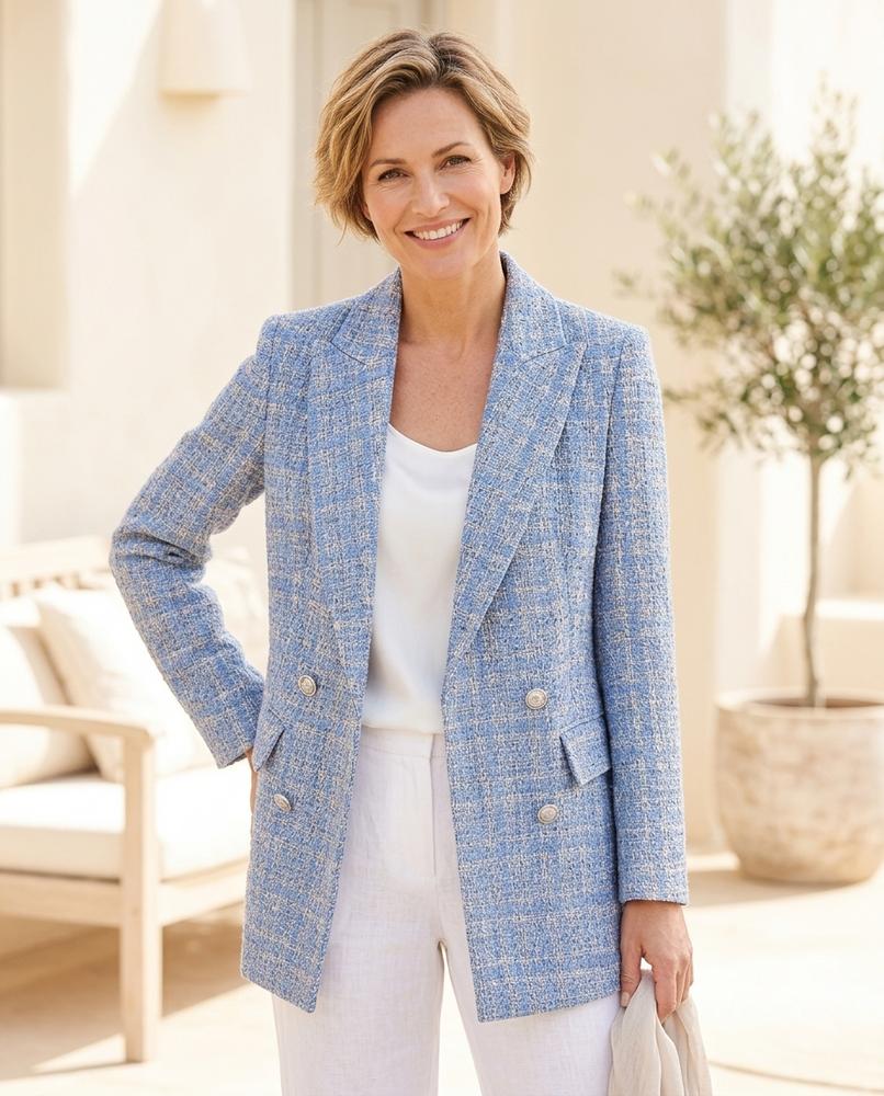 ExpressOutlet24 - Rarev | Textured Double-Breasted Blazer Women