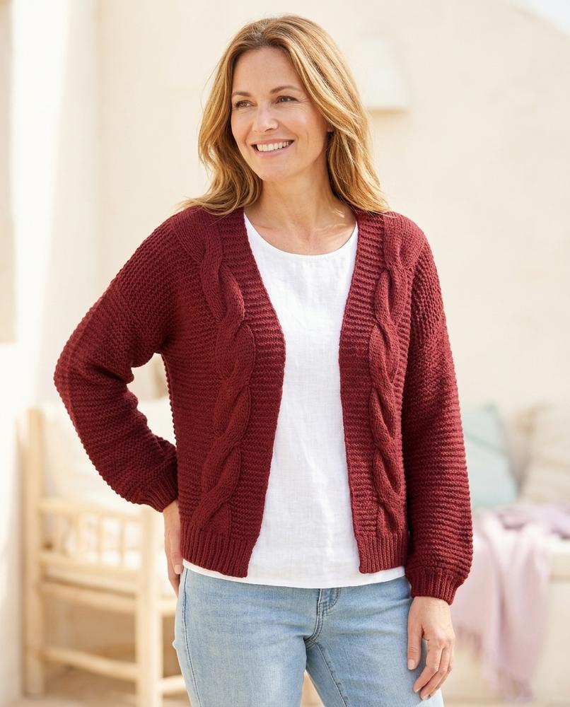 ExpressOutlet24 - Kanor | Cable Knit Open-Front Knit Cardigan Women
