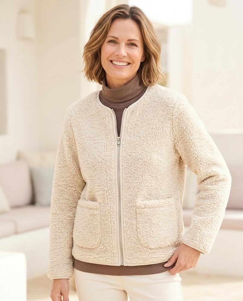 ExpressOutlet24 - Sevel | Textured Zip-Up Jacket Women