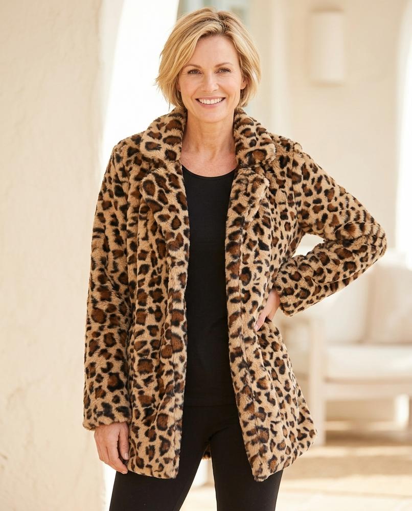 ExpressOutlet24 - Colev | Leopard-Print Faux-Fur Coat Women