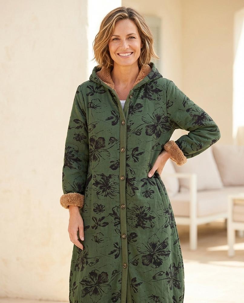 ExpressOutlet24 - Miran | Hooded Floral Print Coat Women