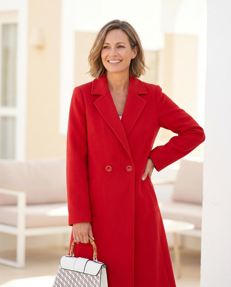 ExpressOutlet24 - Elmer | Double-Breasted Notched Lapel Coat Women