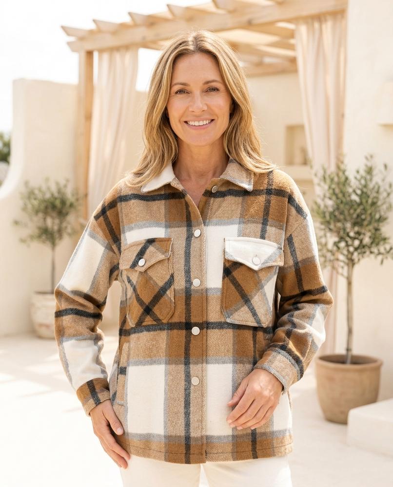 ExpressOutlet24 - Mivel | Plaid Button-Front Jacket Women