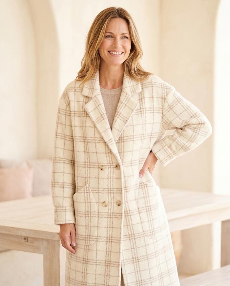 ExpressOutlet24 - Vahal | Plaid Brushed Coat Women