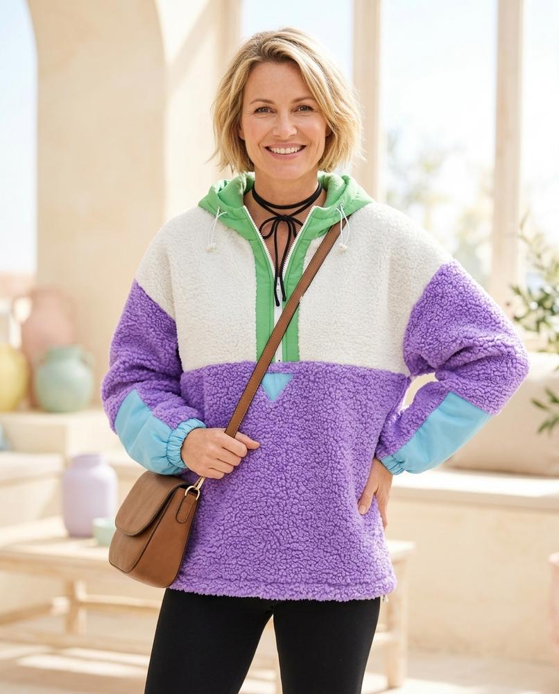ExpressOutlet24 - Elver | Color-Block Fleece Hoodie Women