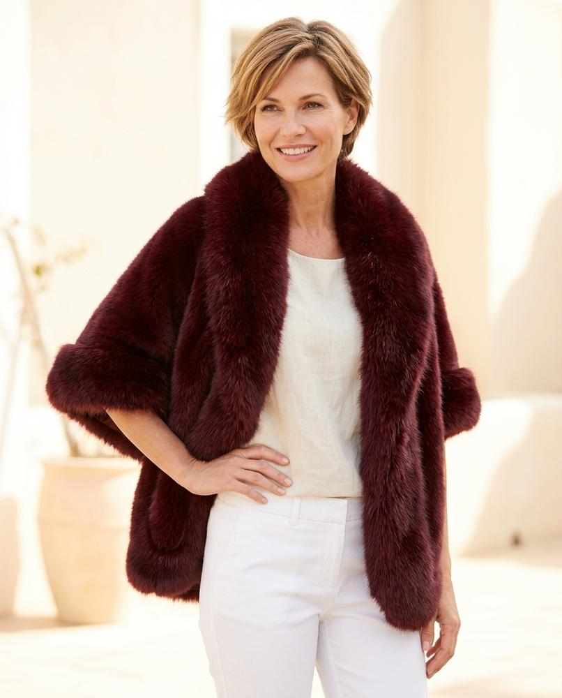 ExpressOutlet24 - Yovet | Faux Fur Shawl Collar Jacket Women