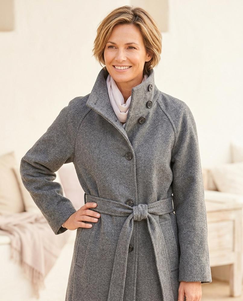 ExpressOutlet24 - Vipel | Belted Raglan-Sleeve Coat Women