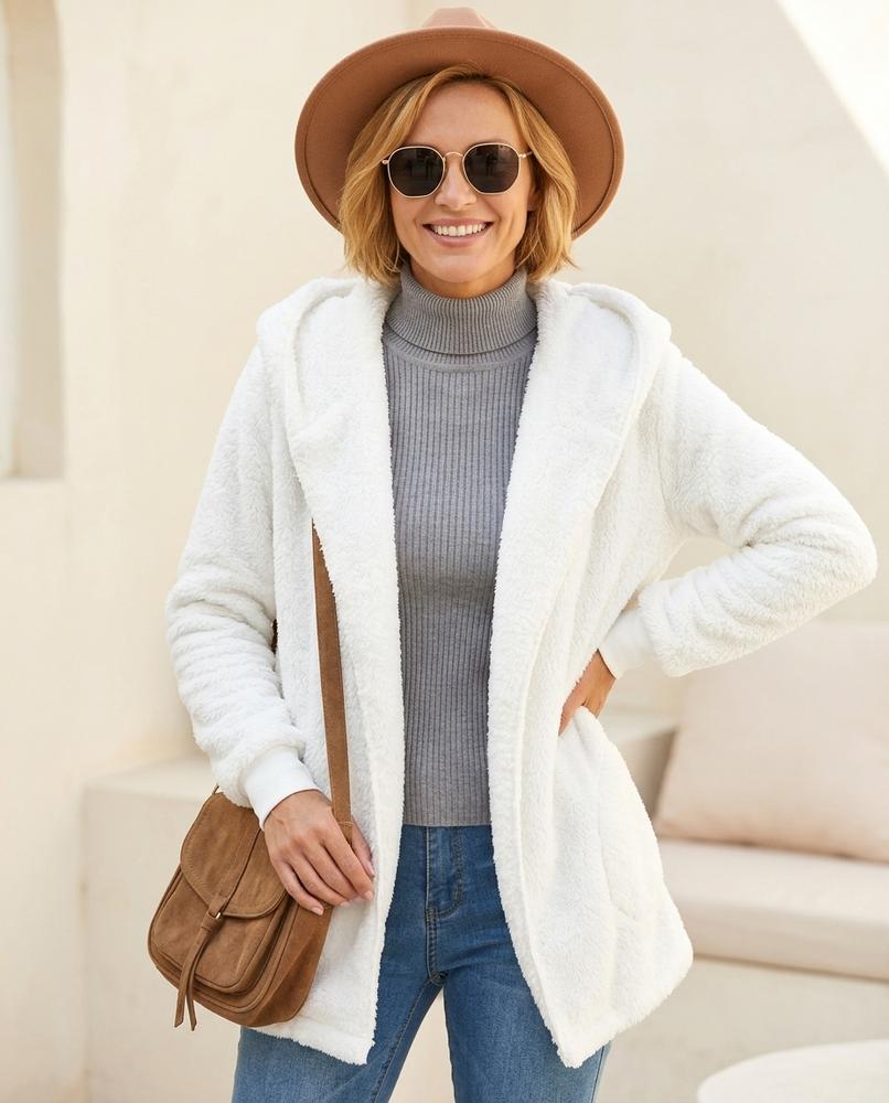 ExpressOutlet24 - Yozur | Teddy Open-Front Jacket Women