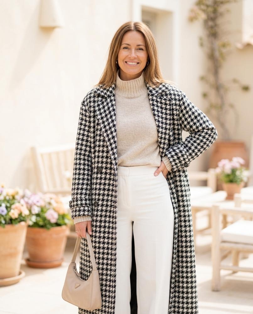 ExpressOutlet24 - Eigus | Houndstooth Longline Coat Women