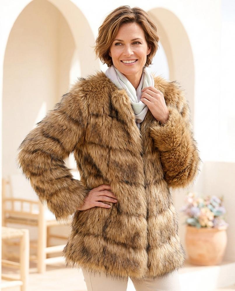 ExpressOutlet24 - Yiwed | Faux-Fur Collarless Coat Women