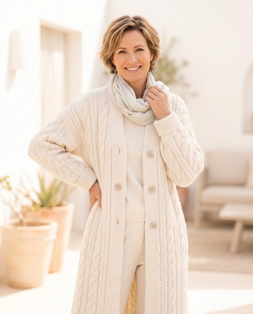 ExpressOutlet24 - Carun | Cable-Knit Longline Knit Cardigan Women
