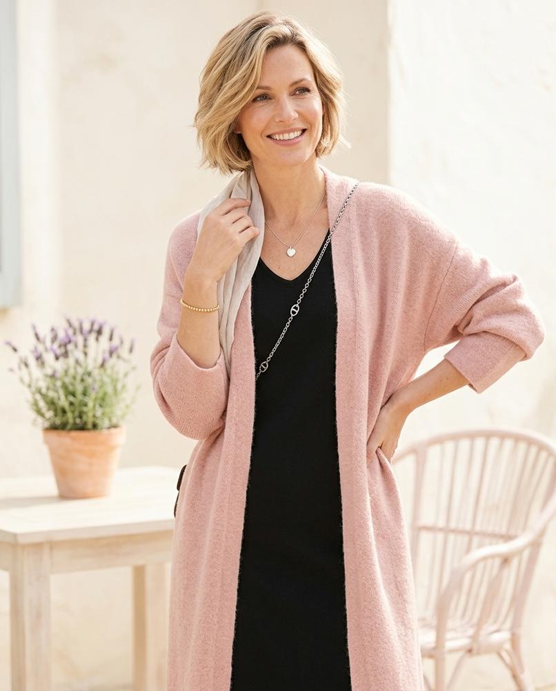 ExpressOutlet24 - Zatel | Open-Front Longline Knit Cardigan Women
