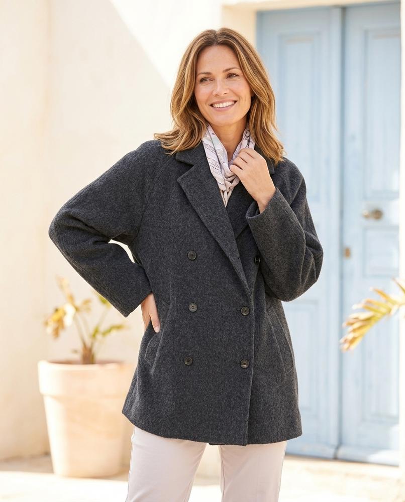 ExpressOutlet24 - Manun | Double-Breasted Textured Coat Women