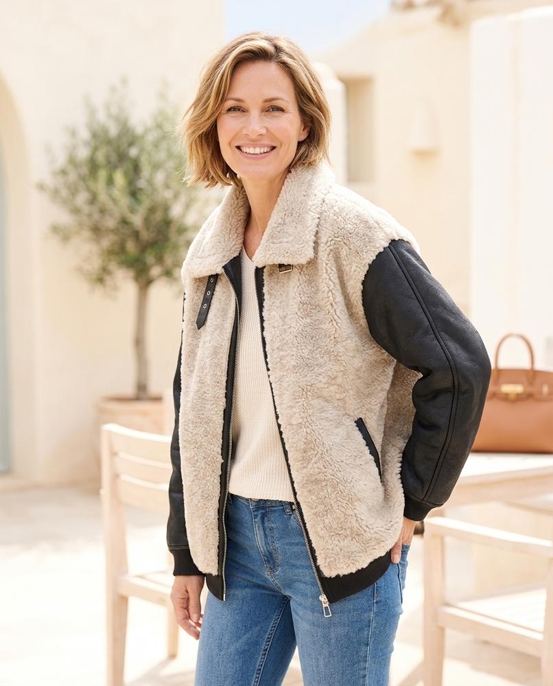 ExpressOutlet24 - Cower | Mixed-Material Lined Jacket Women