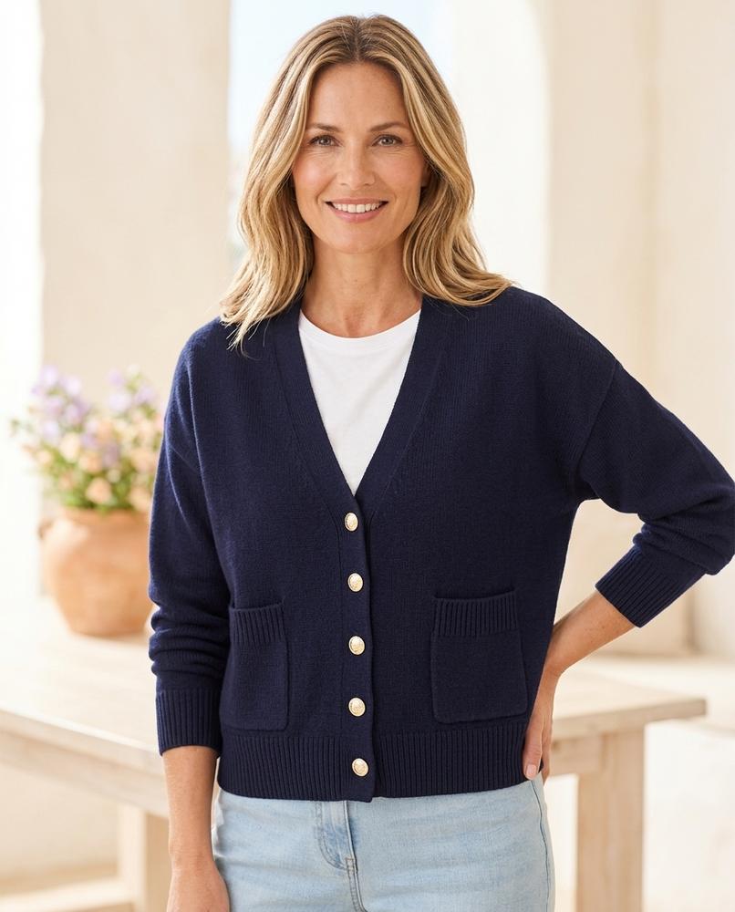 ExpressOutlet24 - Veval | Buttoned V-Neck Knit Cardigan Women