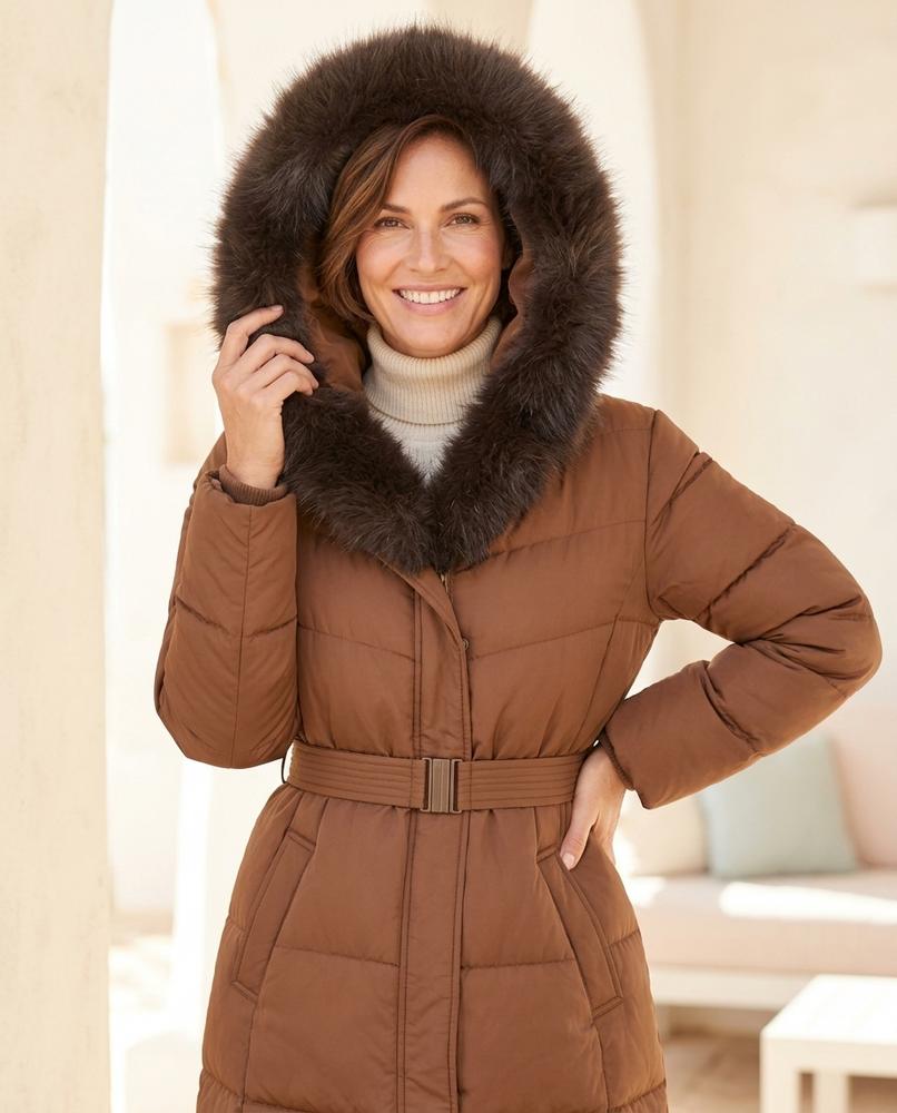 ExpressOutlet24 - Yurel | Quilted Fur-Collar Coat Women