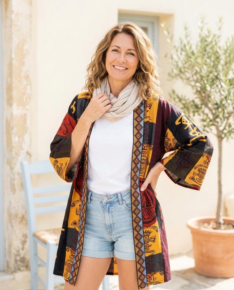 ExpressOutlet24 - Comil | Patterned Open-Front Jacket Women