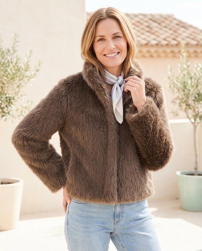 ExpressOutlet24 - Euwik | Faux-Fur Stand-Collar Jacket Women