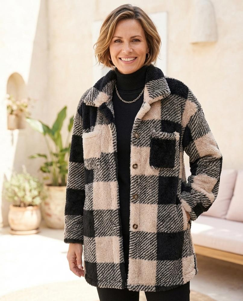 ExpressOutlet24 - Suvin | Plush Checked Jacket Women