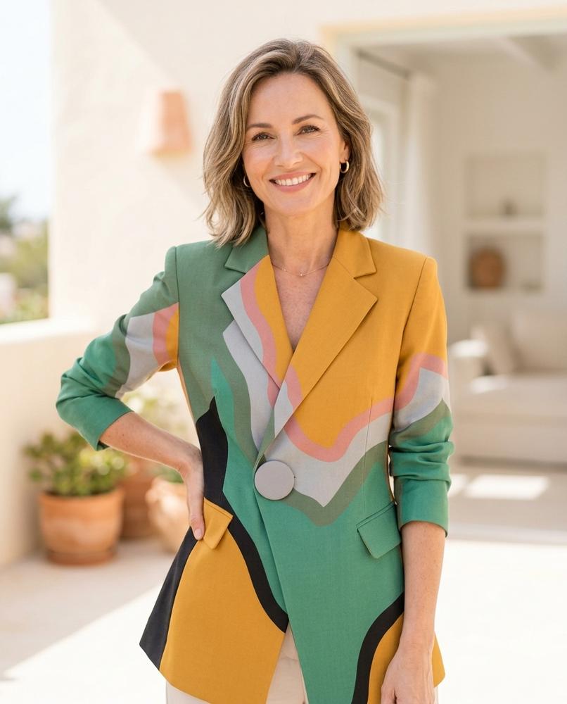 ExpressOutlet24 - Linun | Multi-Color Tailored Blazer Women