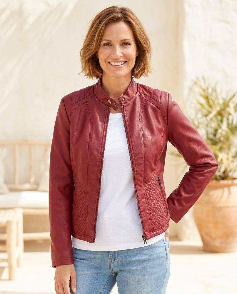 ExpressOutlet24 - Eaver | Quilted Fitted Leather Jacket Women