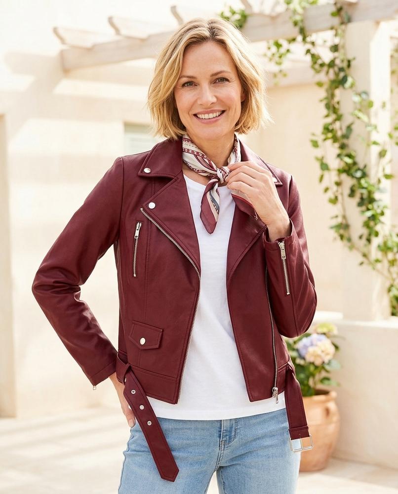 ExpressOutlet24 - Vawor | Tailored Belted Leather Jacket Women