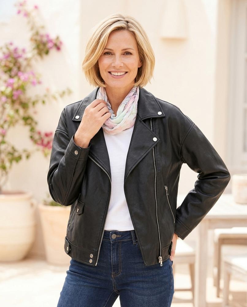 ExpressOutlet24 - Cipiv | Asymmetrical Zip-Up Leather Jacket Women