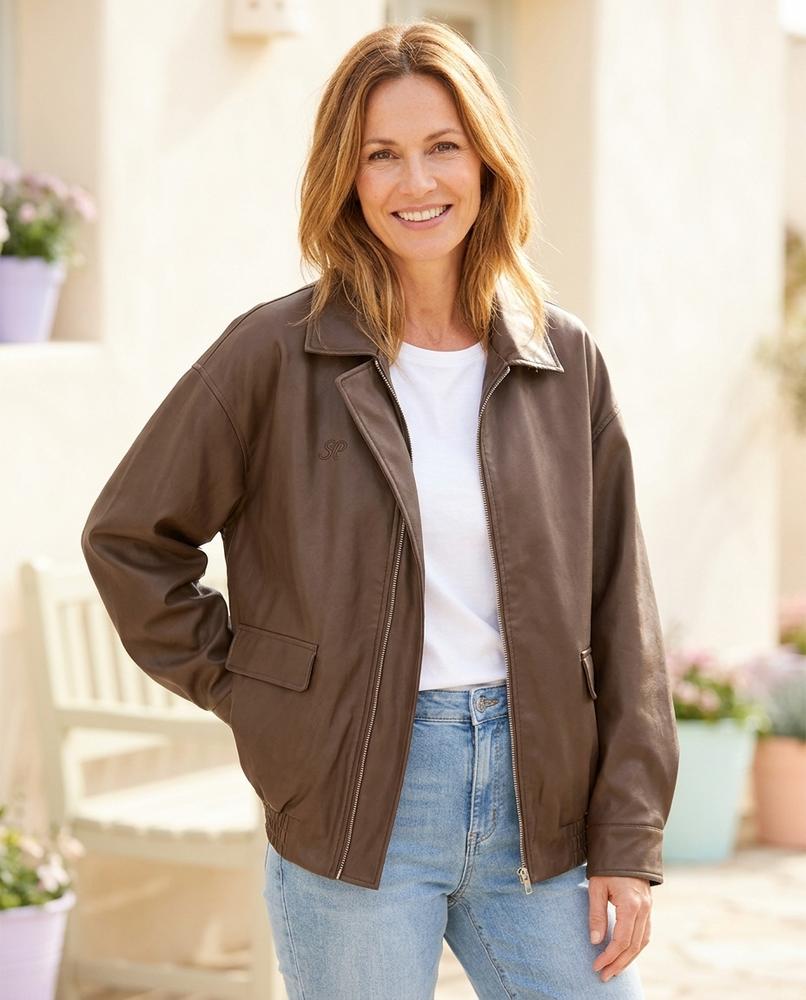 ExpressOutlet24 - Aivav | Zipped Relaxed-Fit Leather Jacket Unisex