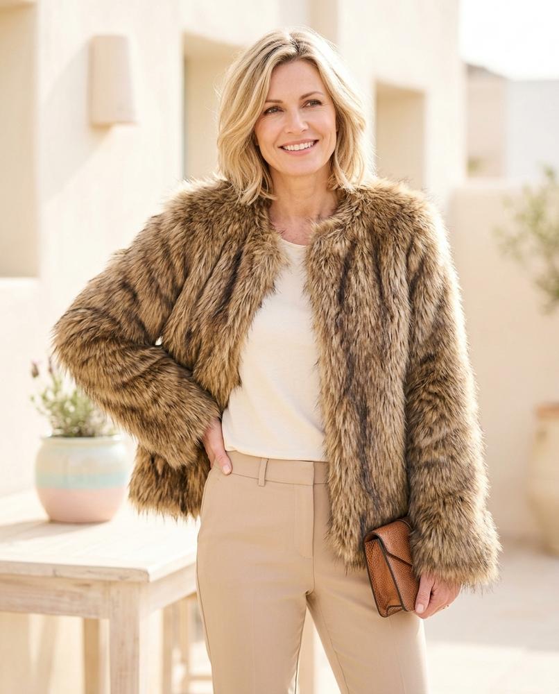 ExpressOutlet24 - Kuhil | Faux Fur Collarless Jacket Women