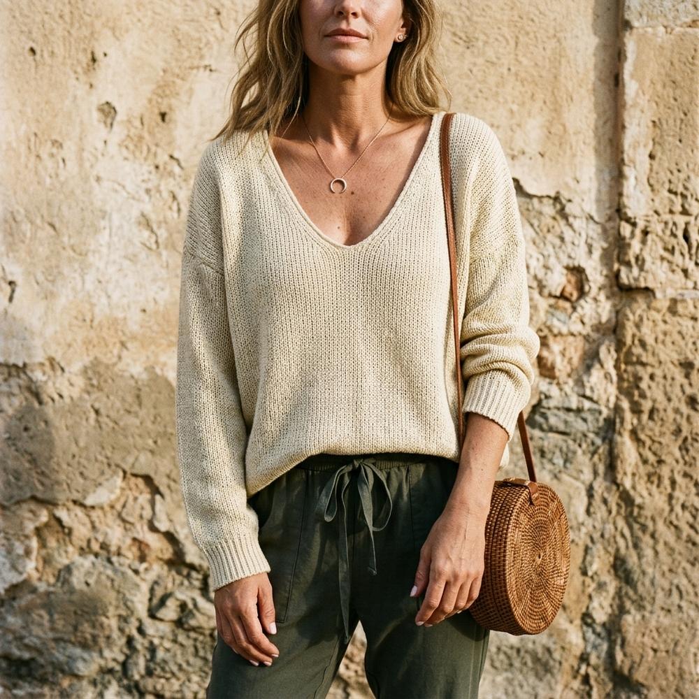 ExpressOutlet24 - Veser | V-Neck Knitted Sweater Women