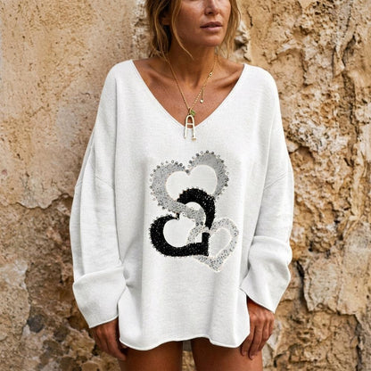 ExpressOutlet24 - Talen | V-Neck Loose-Fit Sweater Women