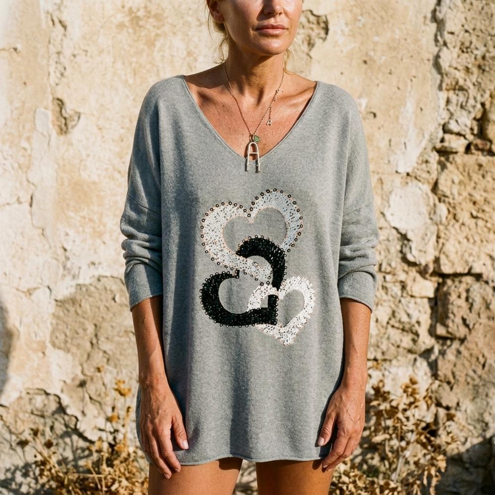 ExpressOutlet24 - Talen | V-Neck Loose-Fit Sweater Women